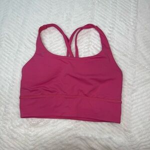 Lululemon Energy Longline Bra Size 6 Bright Pink Strappy Back